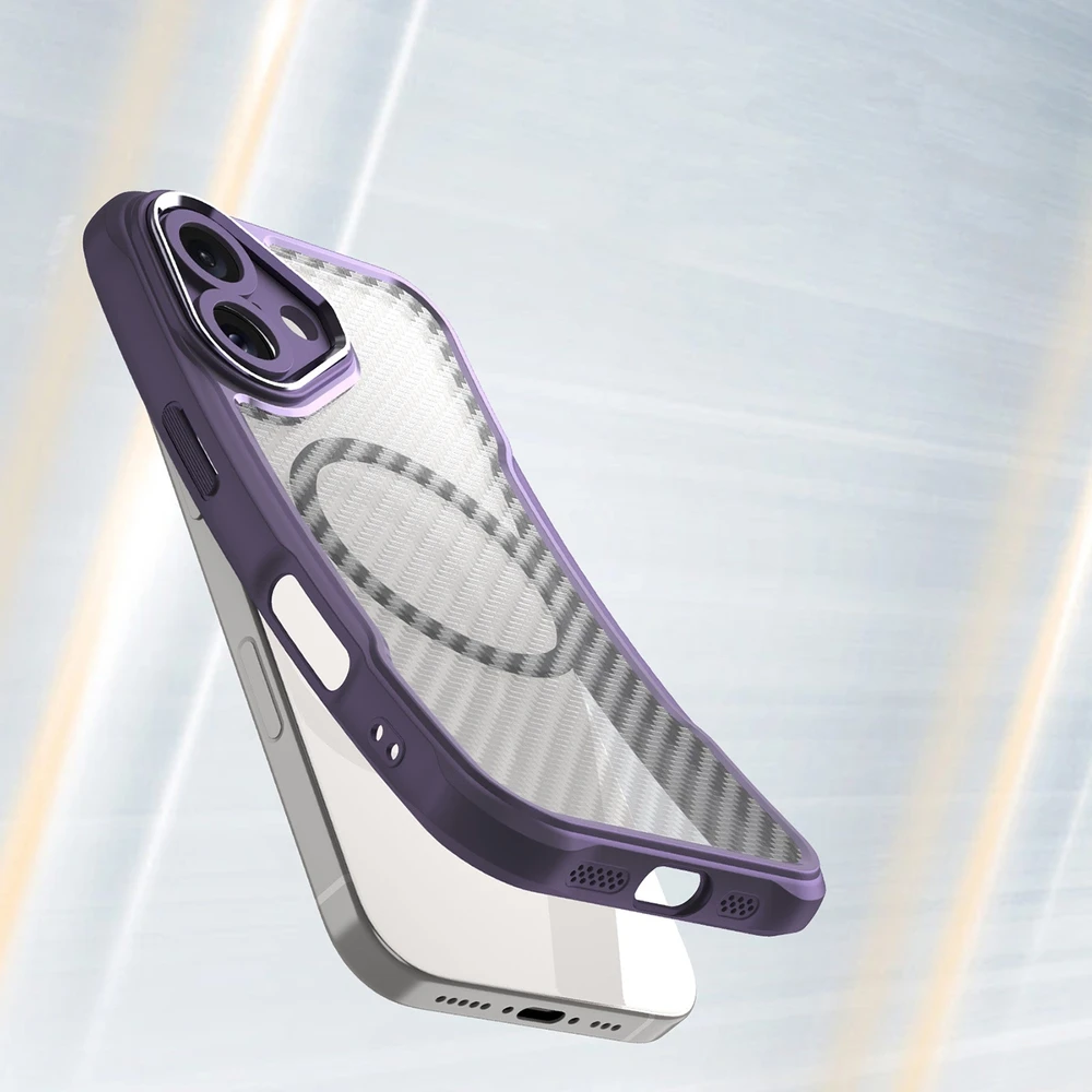 Hurtel Leading Series MagSafe silikoninis Apple iPhone 16 – dėklas telefonui violetinės spalvos