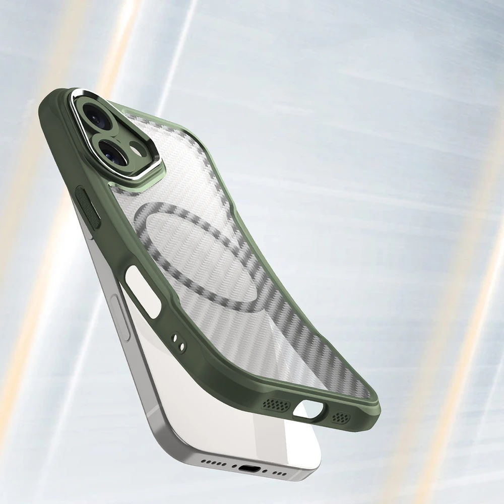 Hurtel Leading Series MagSafe silikoninis Apple iPhone 16 – dėklas telefonui žalios spalvos