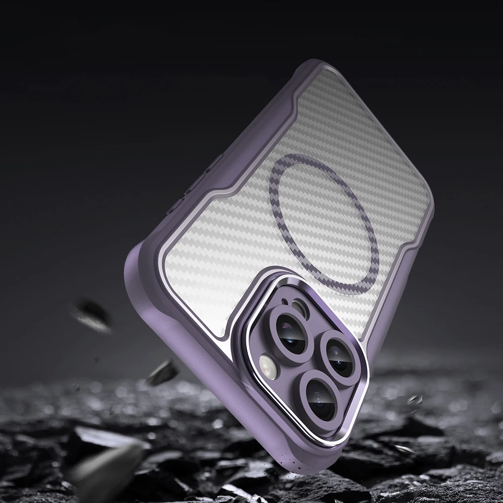 Hurtel Leading Series MagSafe silikoninis Apple iPhone 16 Pro Max – dėklas telefonui violetinės spalvos