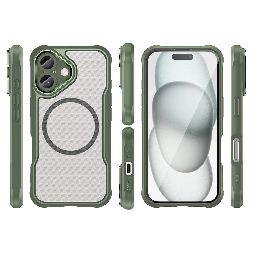 Hurtel Leading Series MagSafe silikoninis Apple iPhone 16 Plus – dėklas telefonui žalios spalvos