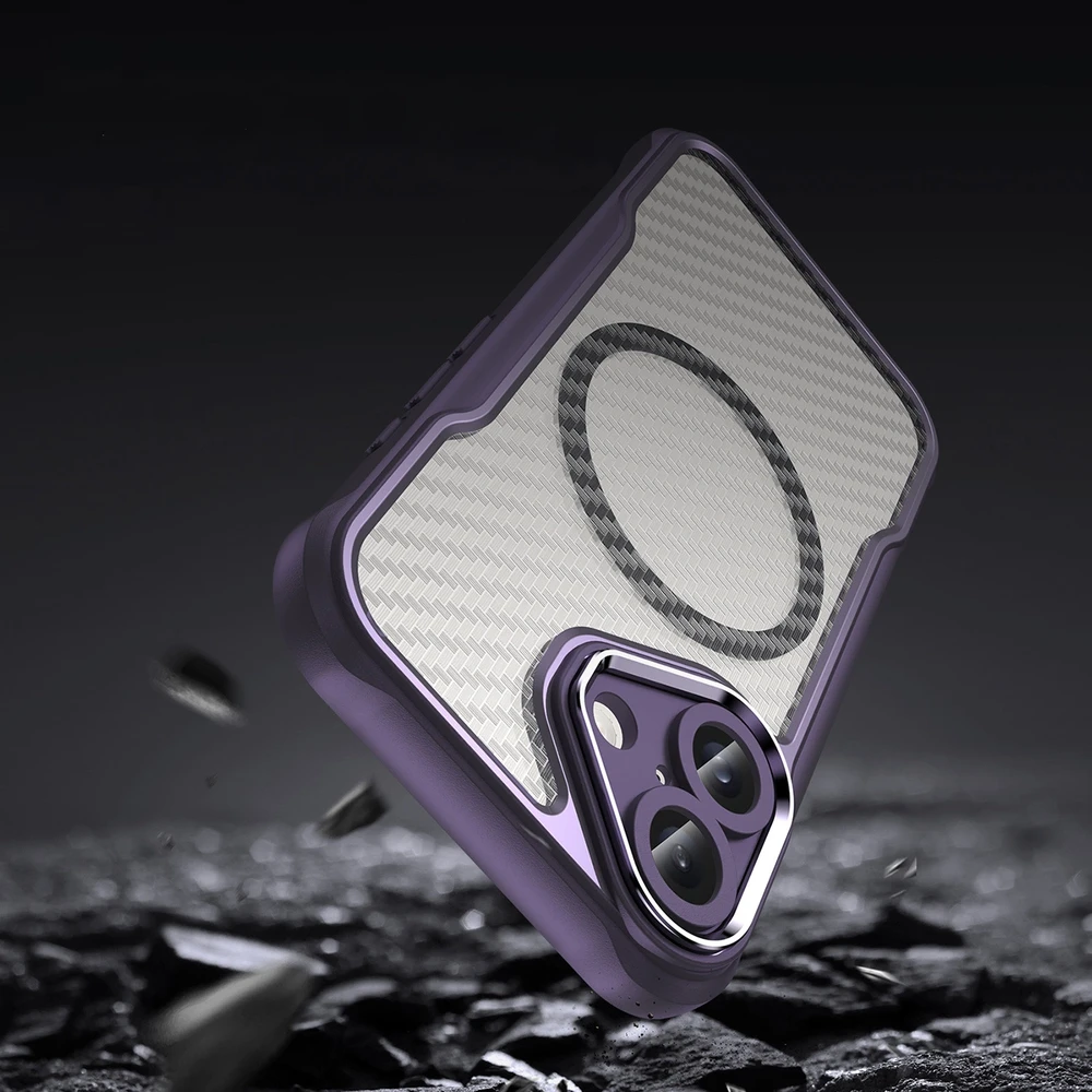 Hurtel Leading Series MagSafe silikoninis Apple iPhone 16 – dėklas telefonui violetinės spalvos