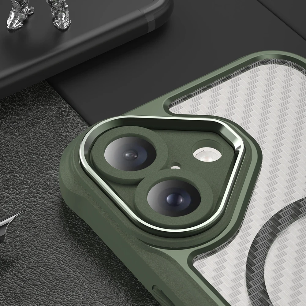 Hurtel Leading Series MagSafe silikoninis Apple iPhone 16 – dėklas telefonui žalios spalvos