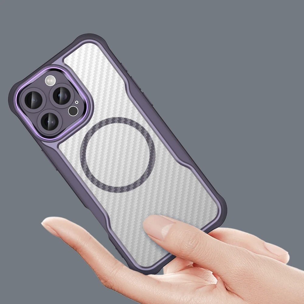 Hurtel Leading Series MagSafe silikoninis Apple iPhone 16 Pro – dėklas telefonui violetinės spalvos