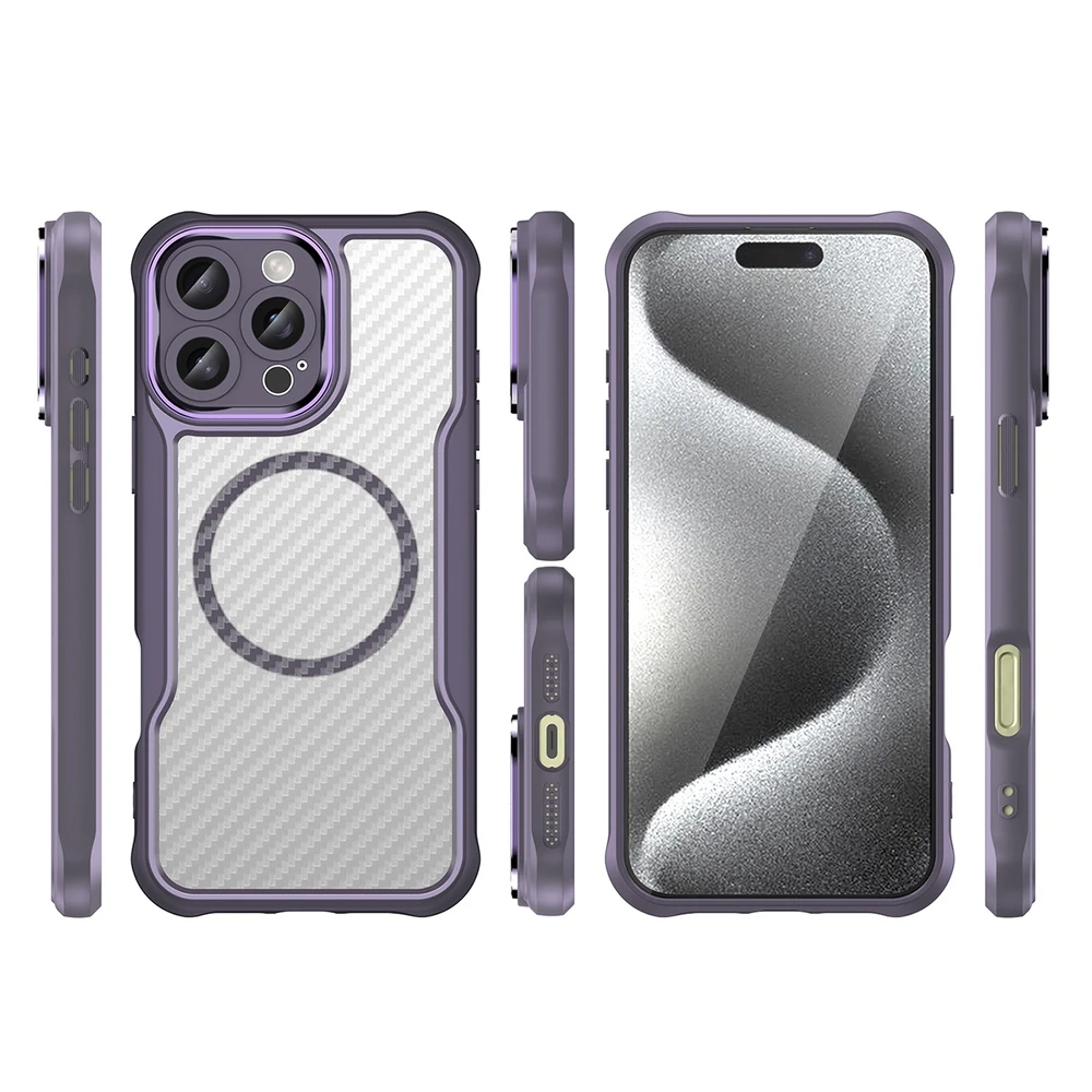 Hurtel Leading Series MagSafe silikoninis Apple iPhone 16 Pro – dėklas telefonui violetinės spalvos