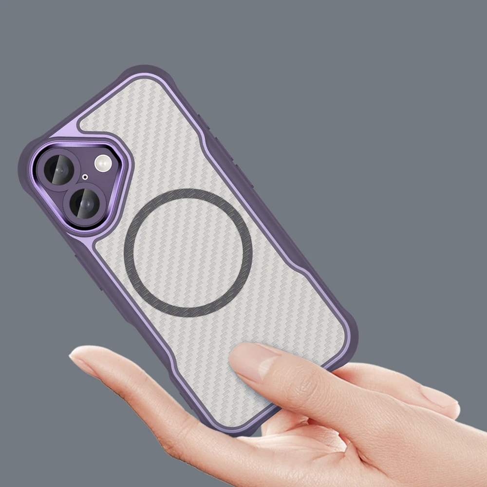 Hurtel Leading Series MagSafe silikoninis Apple iPhone 16 – dėklas telefonui violetinės spalvos