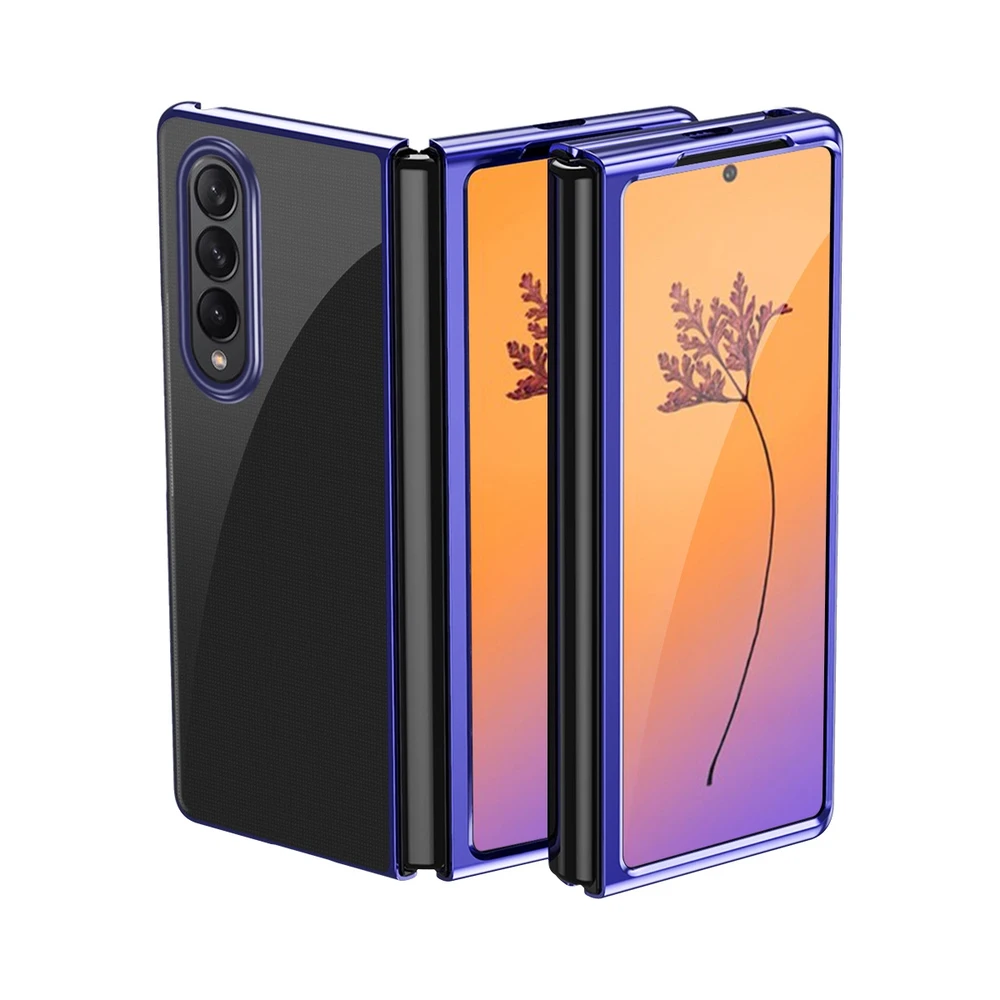 Hurtel Plating Samsung Galaxy Z Fold 4 a metallic frame dėklas telefonui mėlynos spalvos