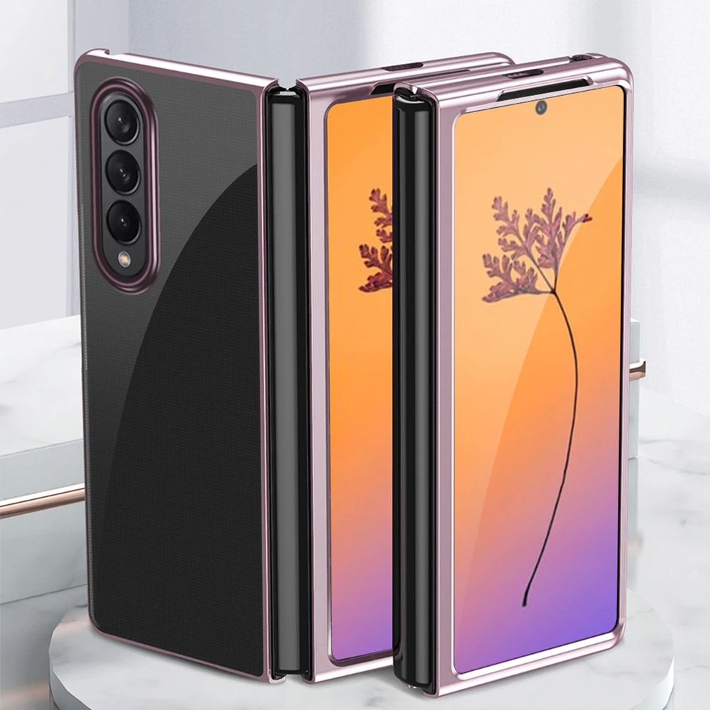 Hurtel Plating Samsung Galaxy Z Fold 4 a metallic frame dėklas telefonui mėlynos spalvos