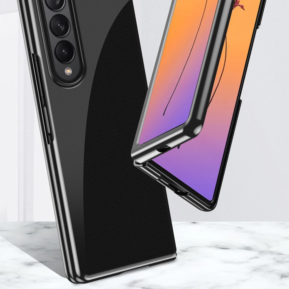 Hurtel Plating Samsung Galaxy Z Fold 4 a metallic frame dėklas telefonui mėlynos spalvos