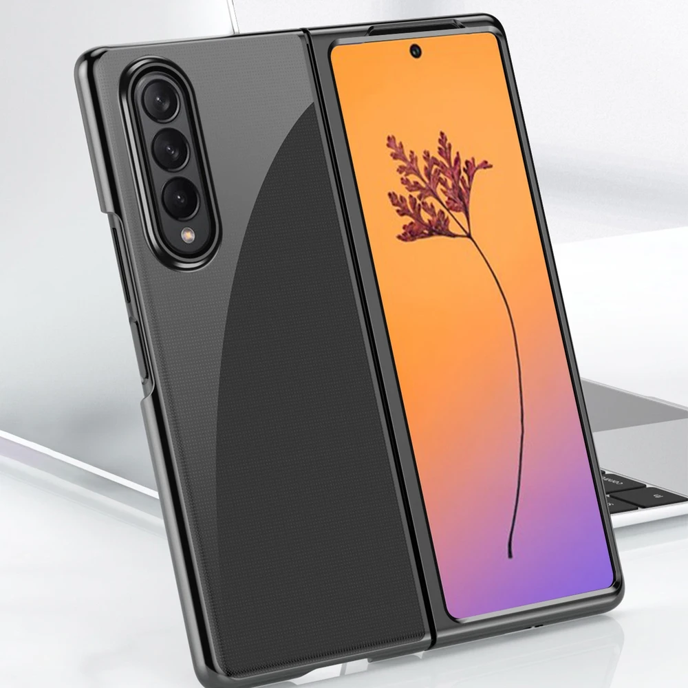 Hurtel Plating Samsung Galaxy Z Fold 4 a metallic frame dėklas telefonui mėlynos spalvos