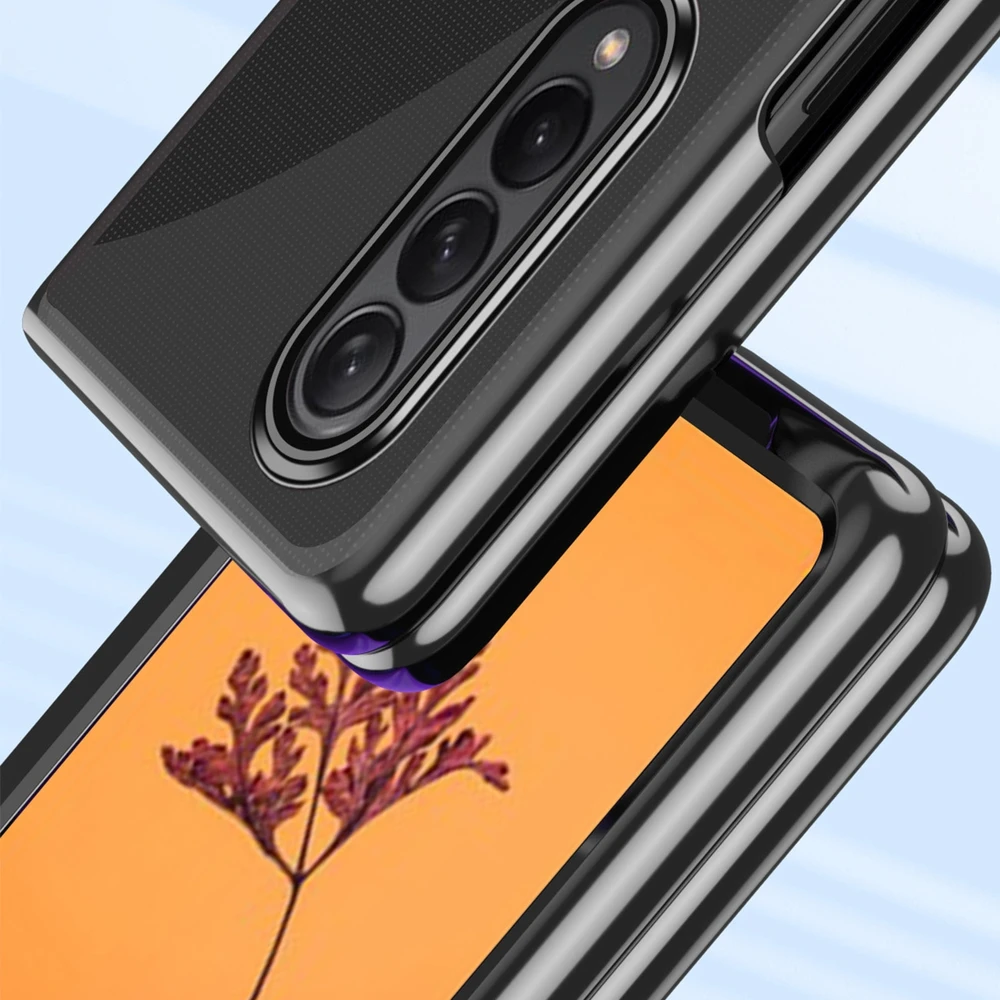 Hurtel Plating Samsung Galaxy Z Fold 4 a metallic frame dėklas telefonui mėlynos spalvos