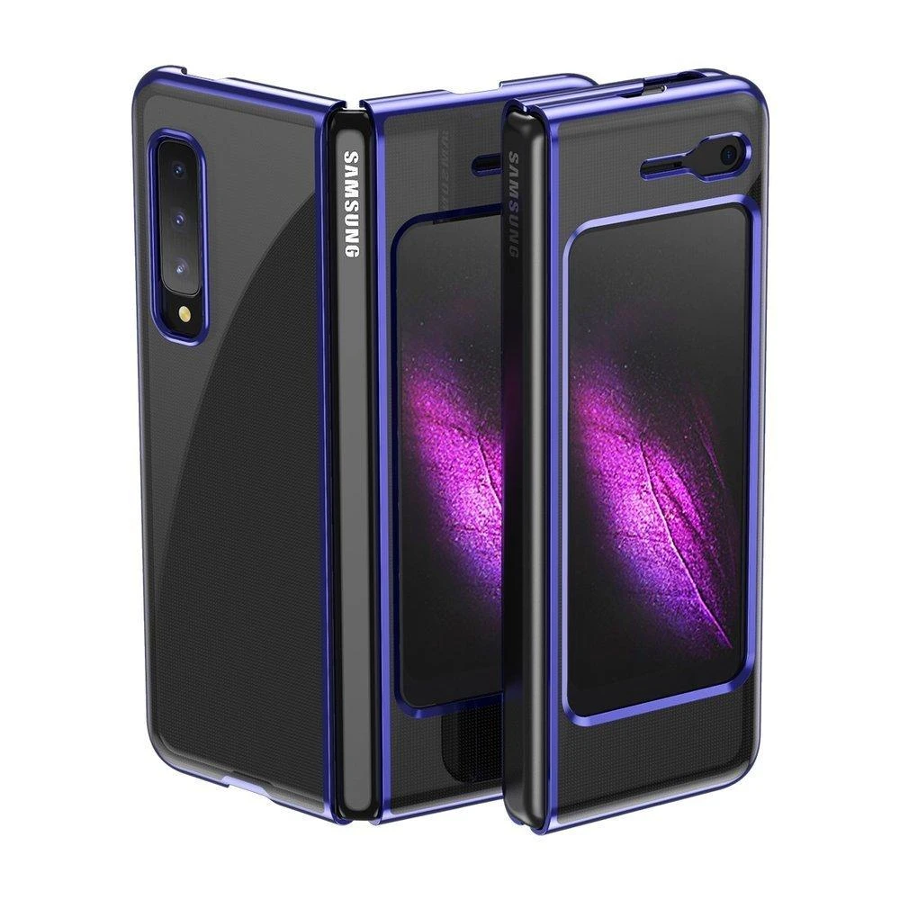 Hurtel Plating Electroplating frame Samsung Galaxy Fold dėklas telefonui mėlynos spalvos