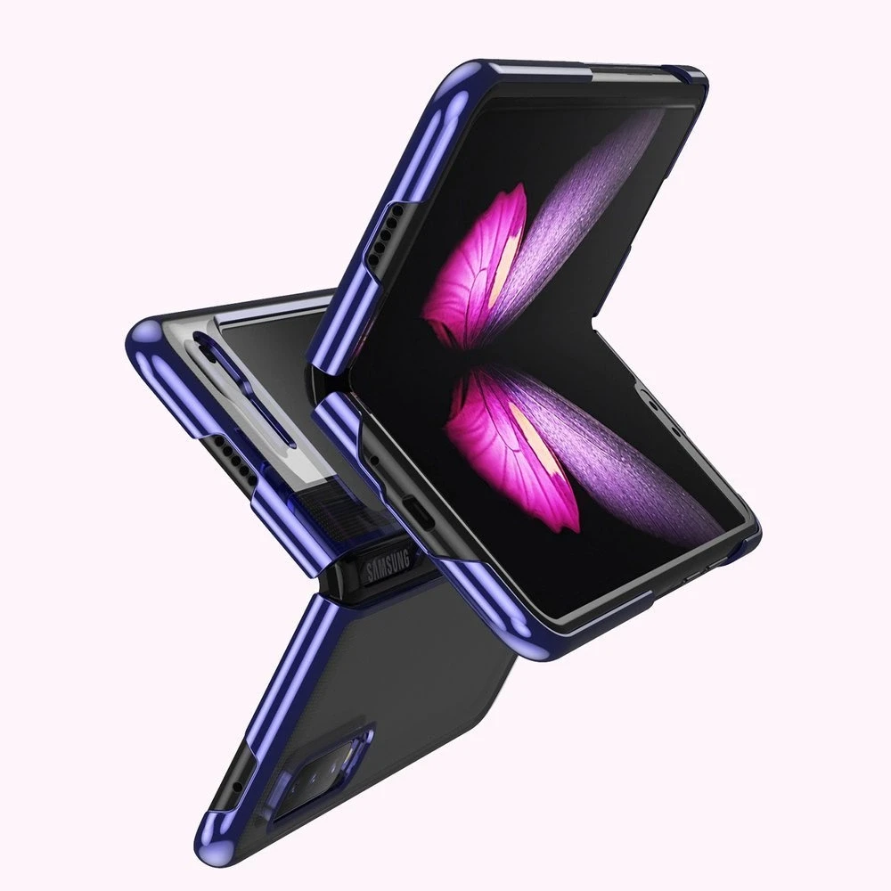 Hurtel Plating Electroplating frame Samsung Galaxy Fold dėklas telefonui mėlynos spalvos