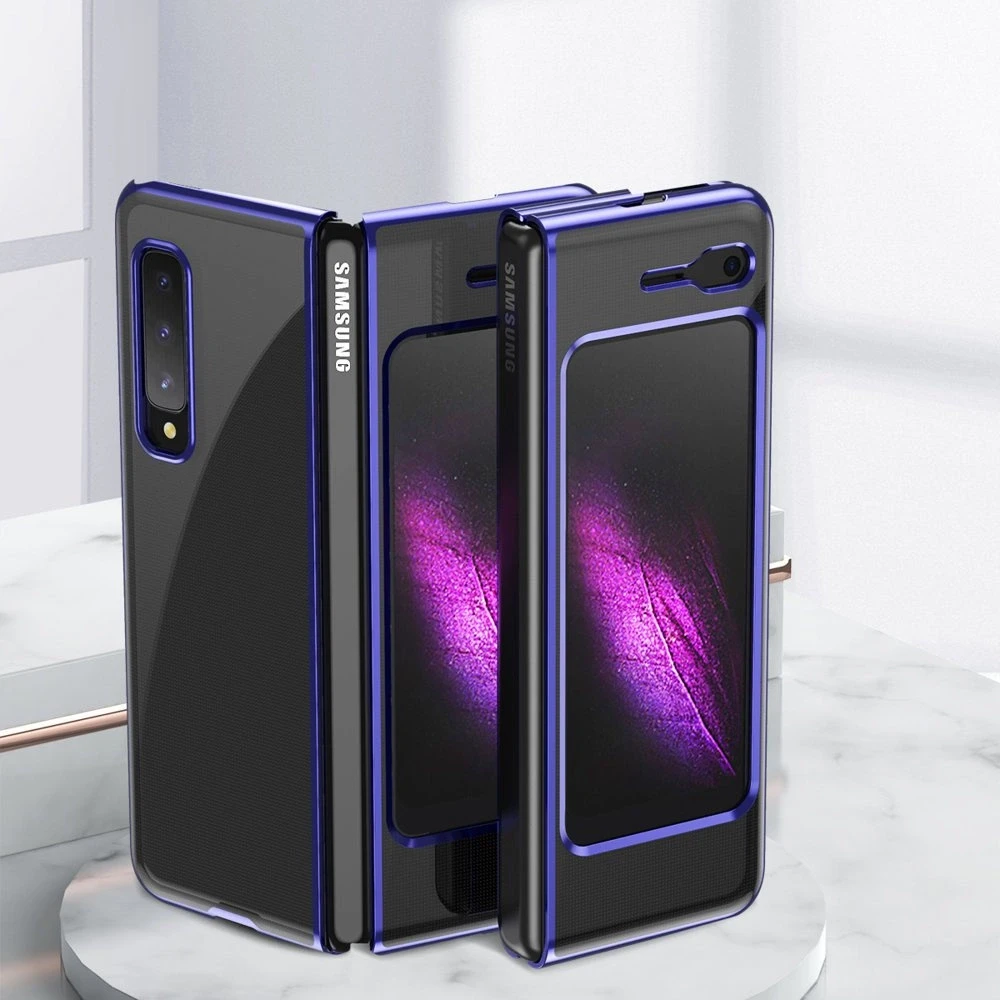 Hurtel Plating Electroplating frame Samsung Galaxy Fold dėklas telefonui mėlynos spalvos
