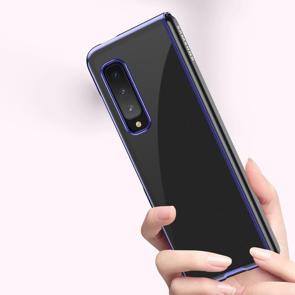 Hurtel Plating Electroplating frame Samsung Galaxy Fold dėklas telefonui mėlynos spalvos
