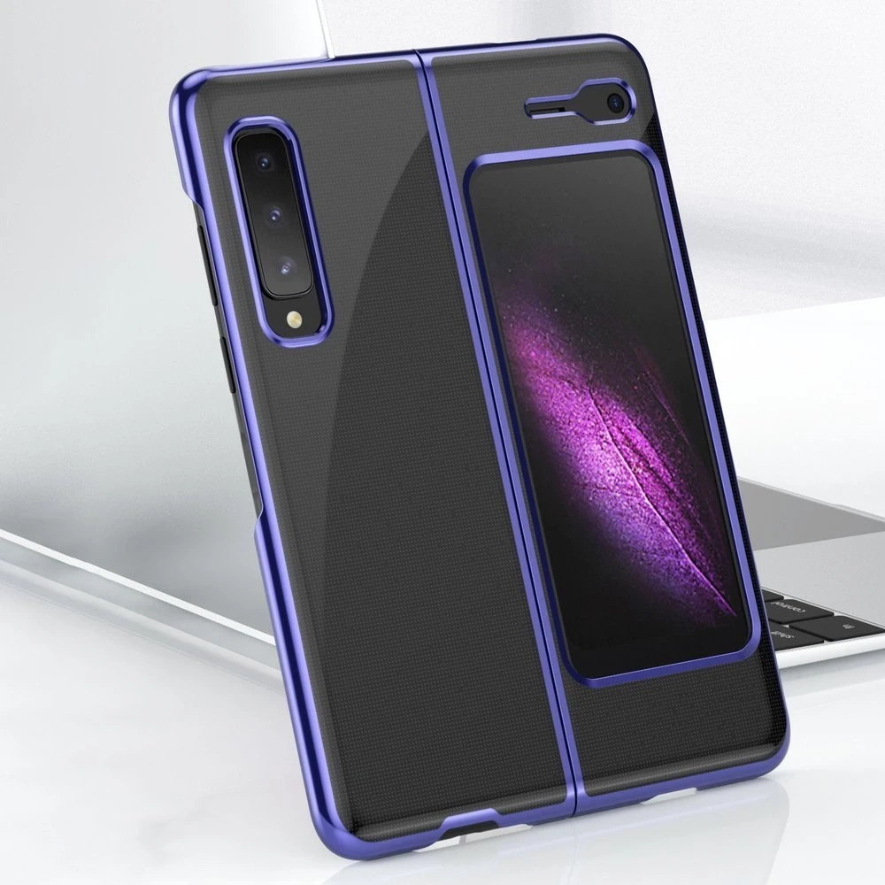 Hurtel Plating Electroplating frame Samsung Galaxy Fold dėklas telefonui mėlynos spalvos