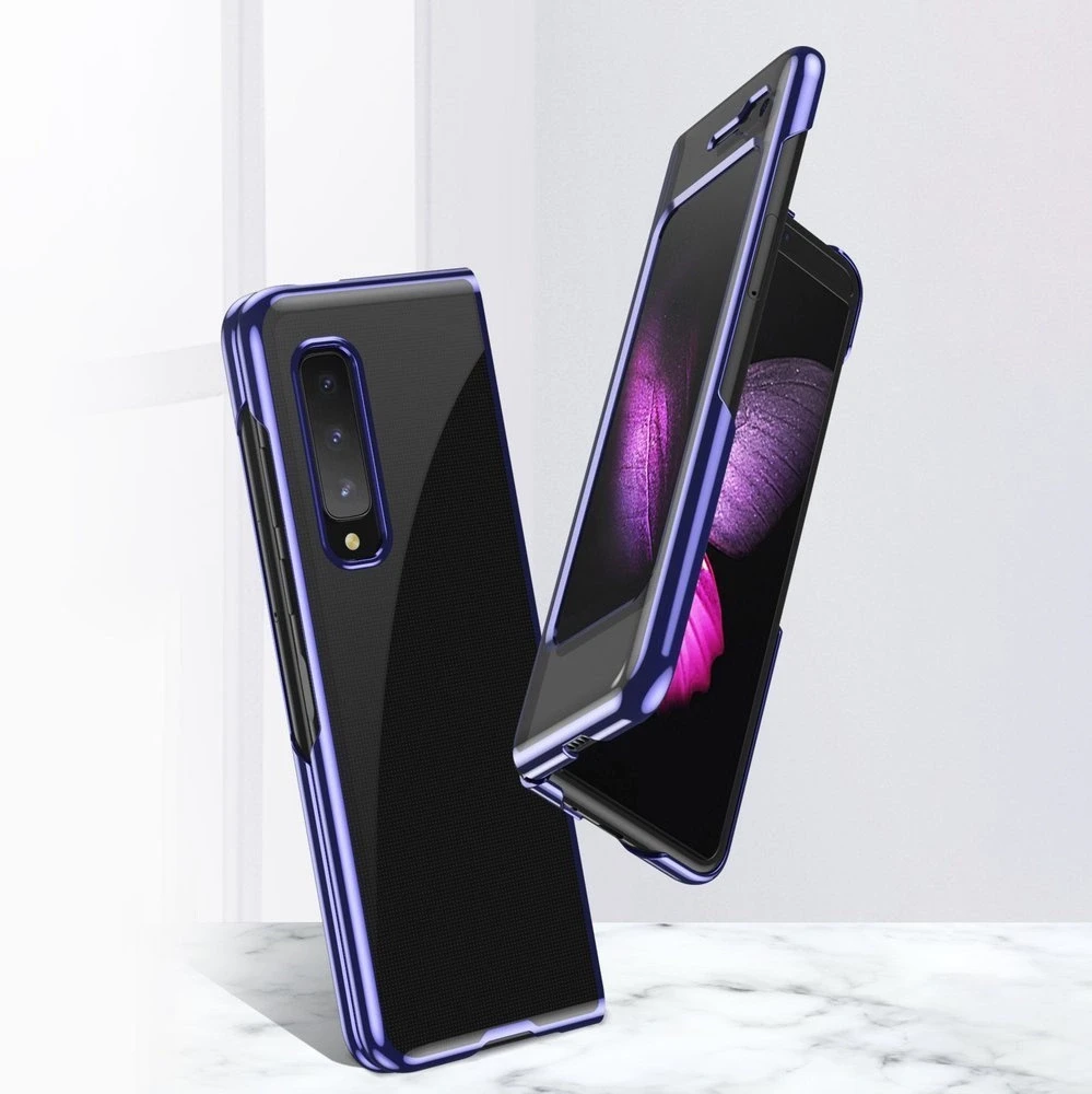 Hurtel Plating Electroplating frame Samsung Galaxy Fold dėklas telefonui mėlynos spalvos
