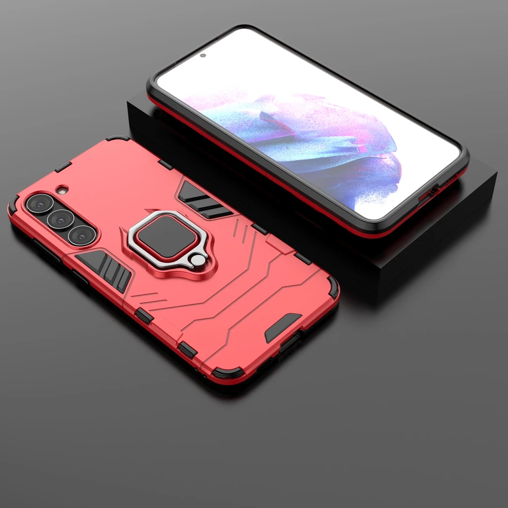Hurtel Ring Armor case Samsung Galaxy S23+ armored cover magnetic holder ring dėklas telefonui juodos spalvos