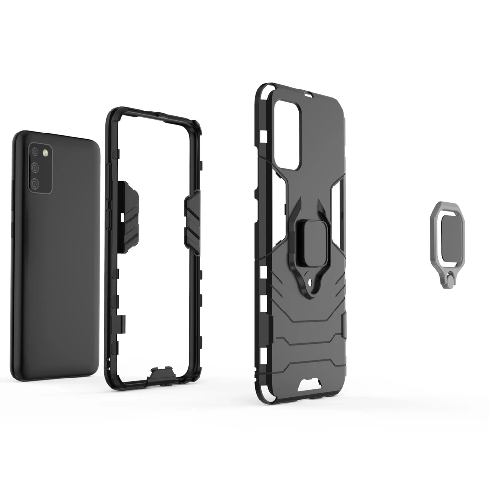 Hurtel Ring Armor hibridinis dėklas + magnetinis laikiklis skirtas Samsung Galaxy A03s (166.5), juodas