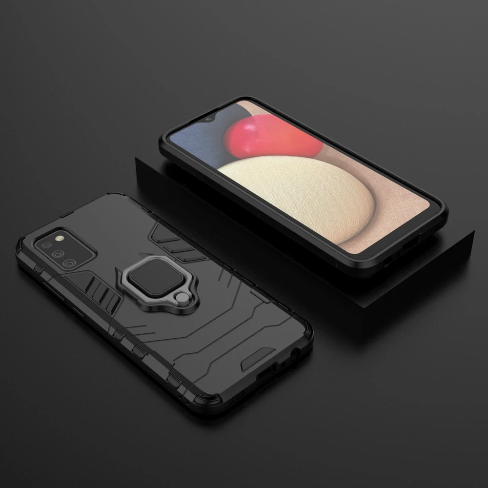 Hurtel Ring Armor hibridinis dėklas + magnetinis laikiklis skirtas Samsung Galaxy A03s (166.5), juodas