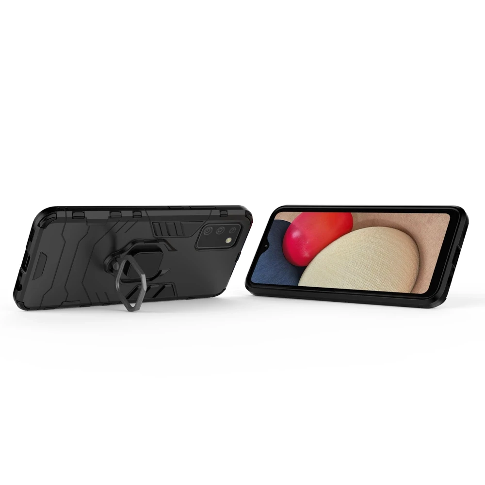 Hurtel Ring Armor hibridinis dėklas + magnetinis laikiklis skirtas Samsung Galaxy A03s (166.5), juodas