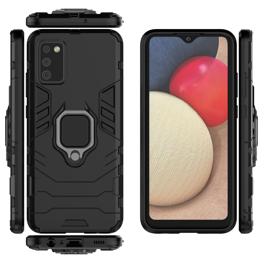 Hurtel Ring Armor hibridinis dėklas + magnetinis laikiklis skirtas Samsung Galaxy A03s (166.5), juodas