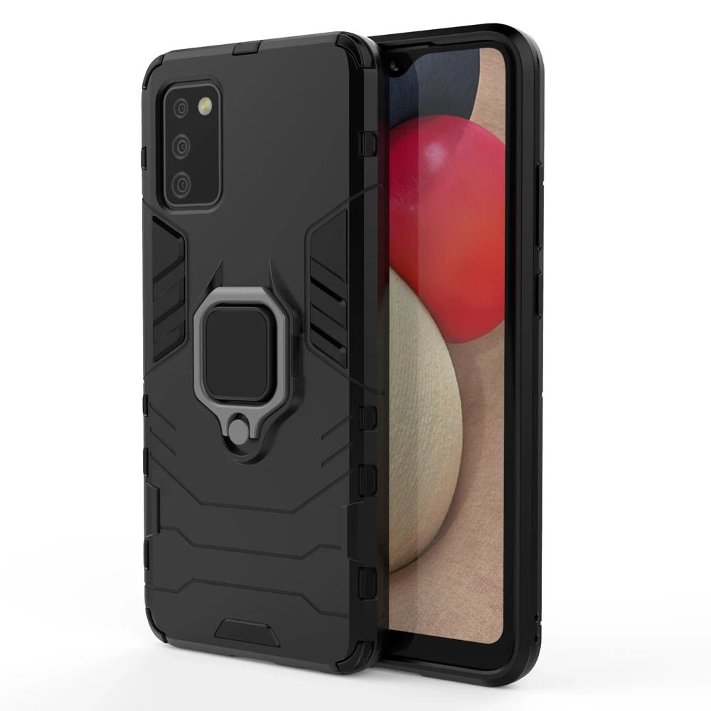 Hurtel Ring Armor hibridinis dėklas + magnetinis laikiklis skirtas Samsung Galaxy A03s (166.5), juodas