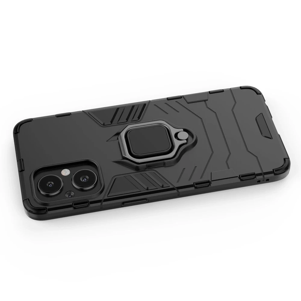 Hurtel Ring Armor hibridinis dėklas + magnetinis laikiklis skirtas OnePlus Nord N20 5G, juodas