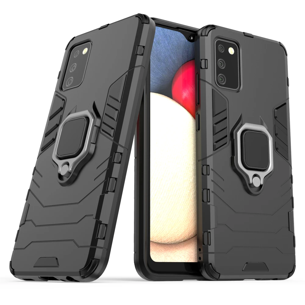 Hurtel Ring Armor hibridinis dėklas + magnetinis laikiklis skirtas Samsung Galaxy A03s (166.5), juodas