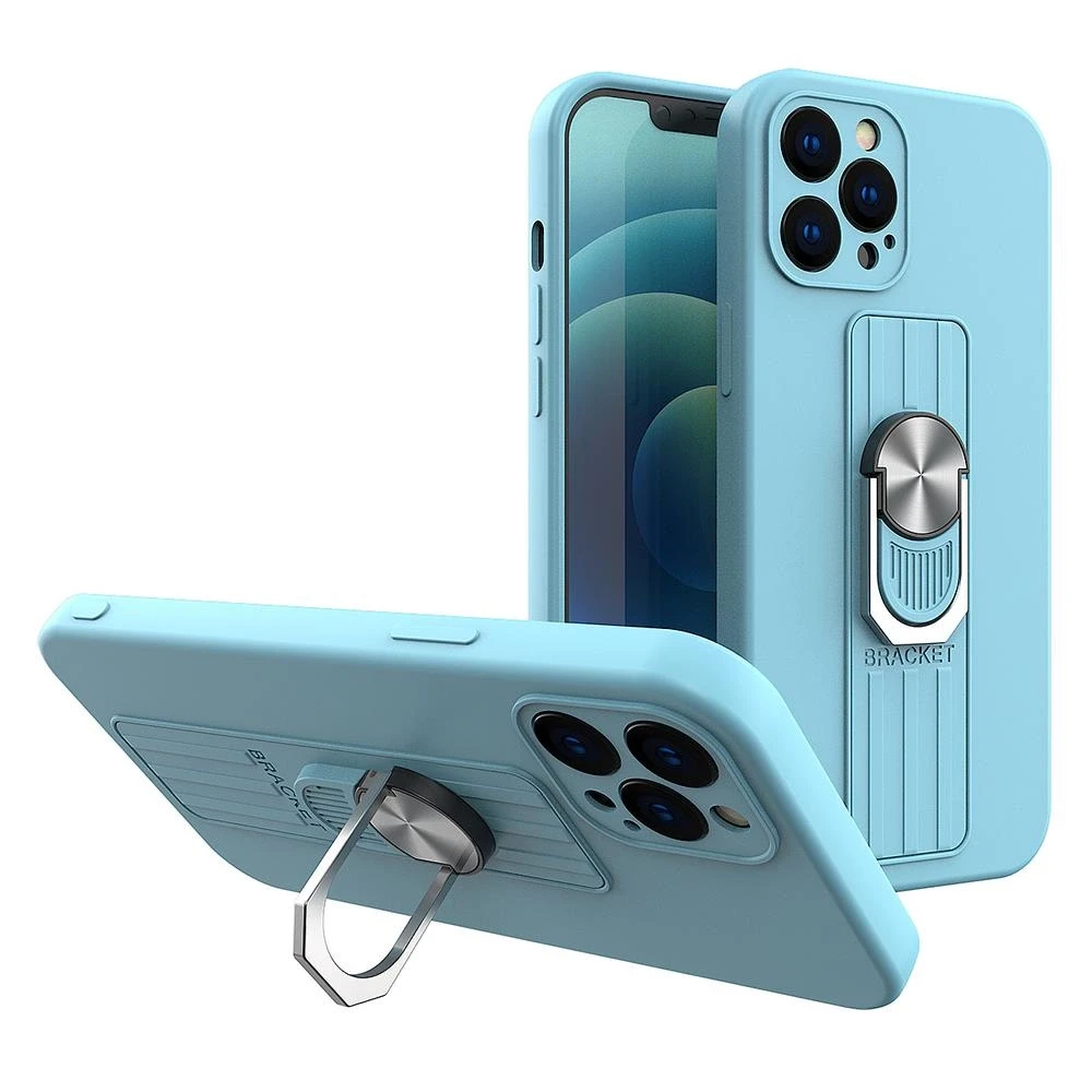 Hurtel Ring silikoninis dėklas skirtas iPhone 12 mini, šviesiai mėlynas