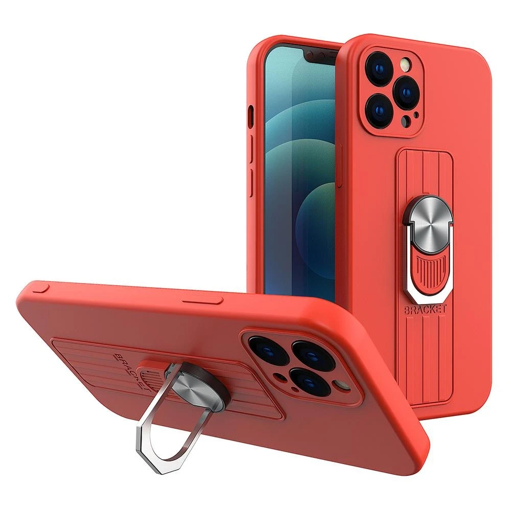 Hurtel Ring silikoninis dėklas skirtas iPhone 12 Pro, raudonas