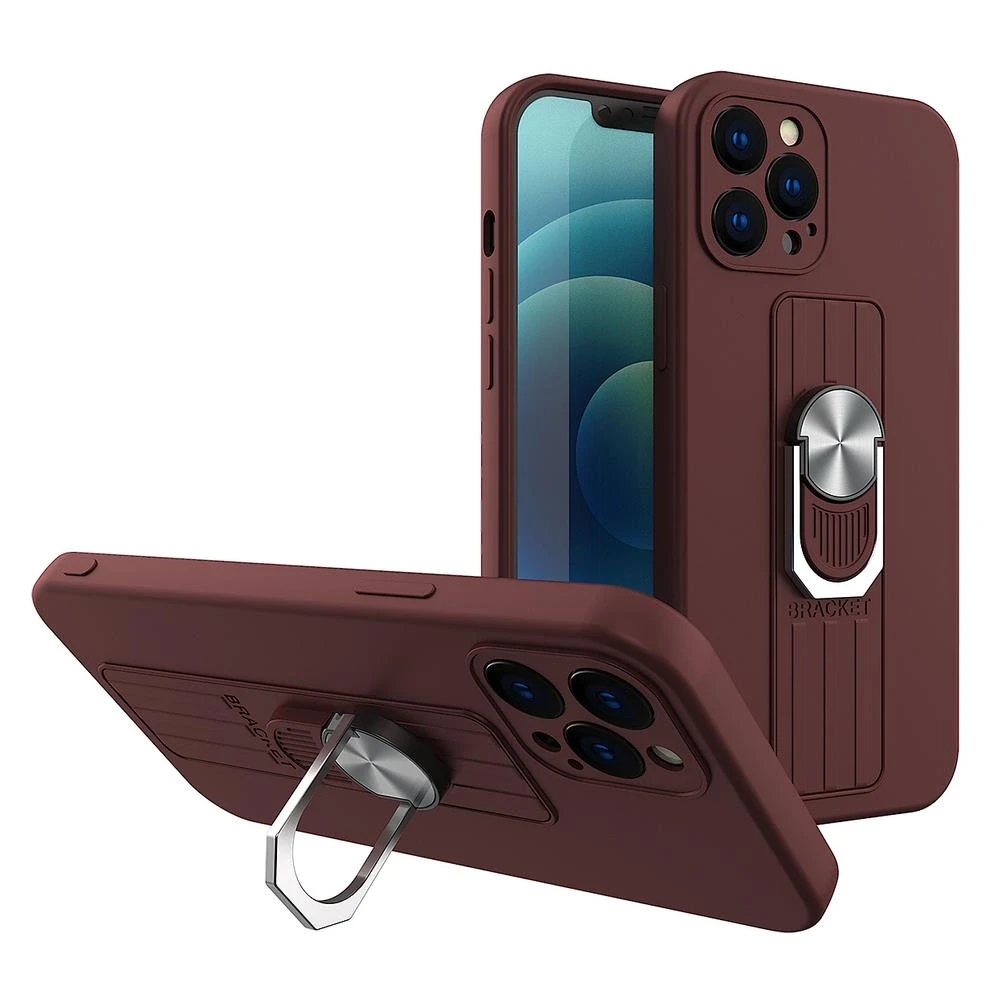 Hurtel Ring silikoninis dėklas skirtas Xiaomi Redmi Note 10 5G / Poco M3 Pro, rudas