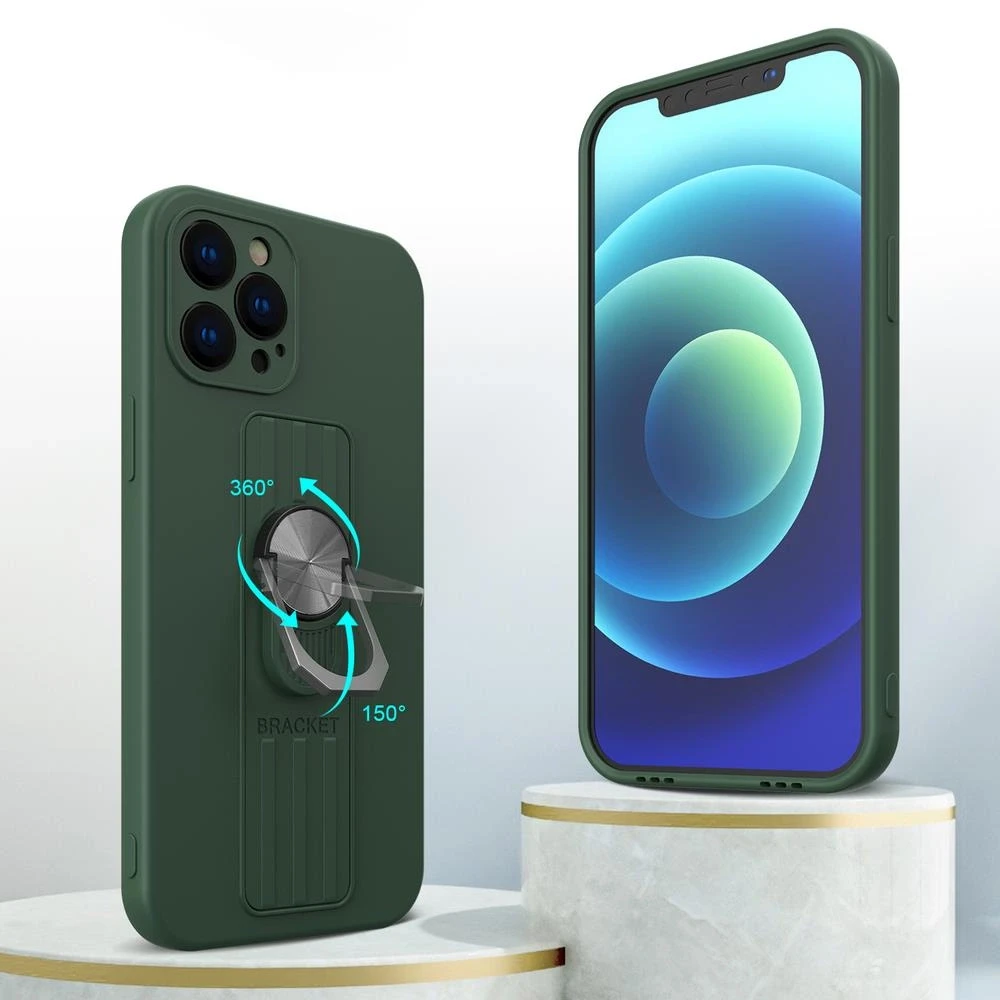 Hurtel Ring silikoninis dėklas skirtas Xiaomi Redmi Note 10 / Redmi Note 10S, tamsiai mėlynas