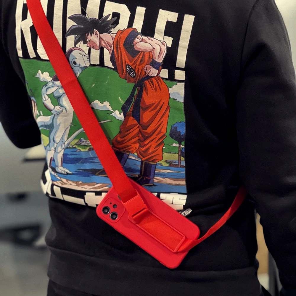 Hurtel Rope dėklas su dirželiu skirtas iPhone 13 mini, tamsiai mėlynas (Navy Mėlyna)