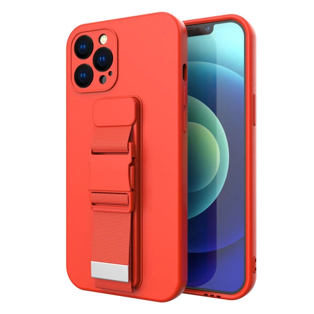 Hurtel Rope dėklas su dirželiu skirtas iPhone 8 Plus / iPhone 7 Plus, raudonas