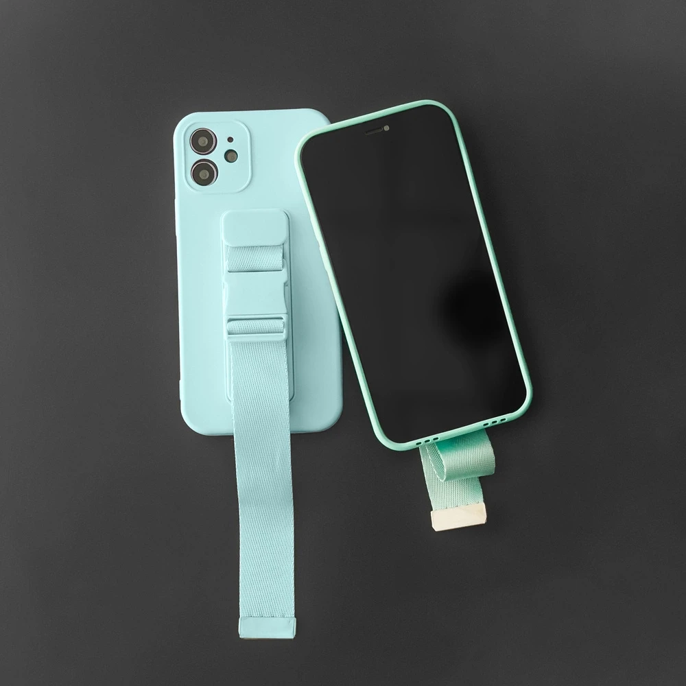 Hurtel Rope dėklas su dirželiu skirtas iPhone 8 Plus / iPhone 7 Plus, mėlynas