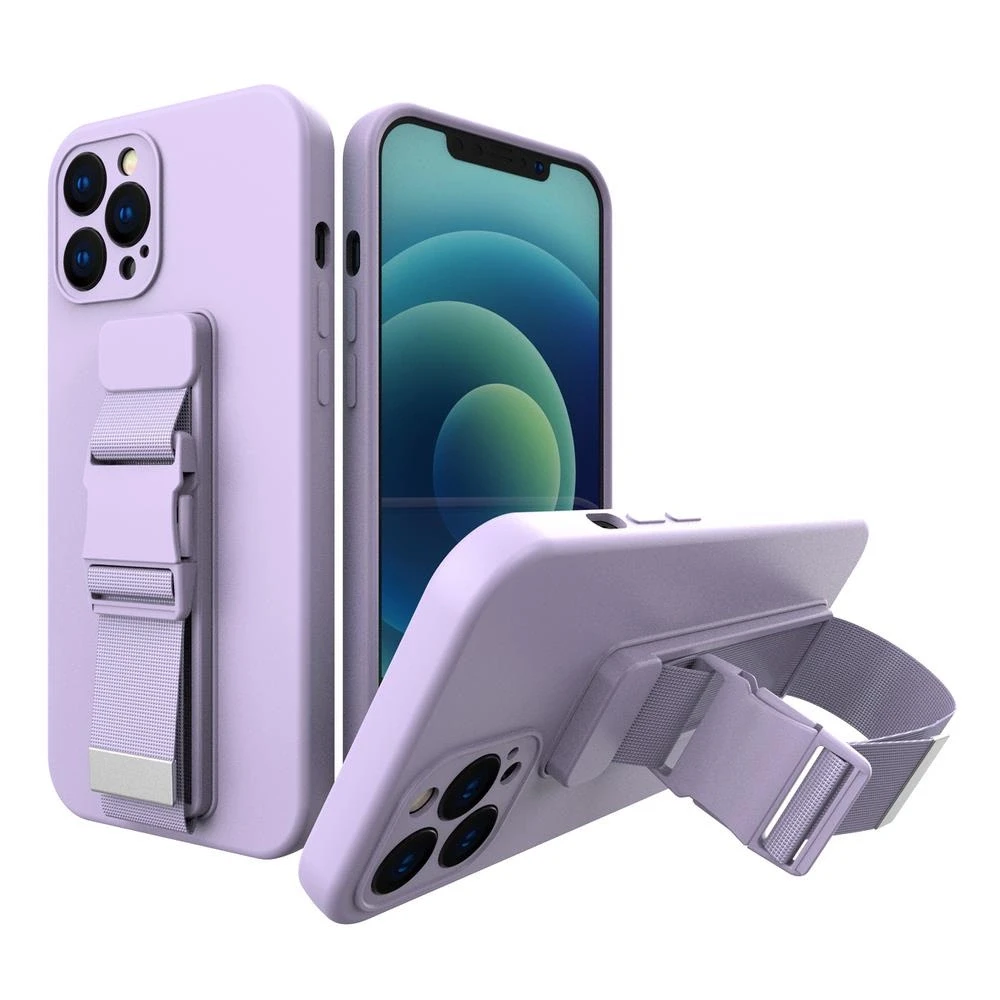 Hurtel Rope dėklas su dirželiu skirtas iPhone 11 Pro, violetinis