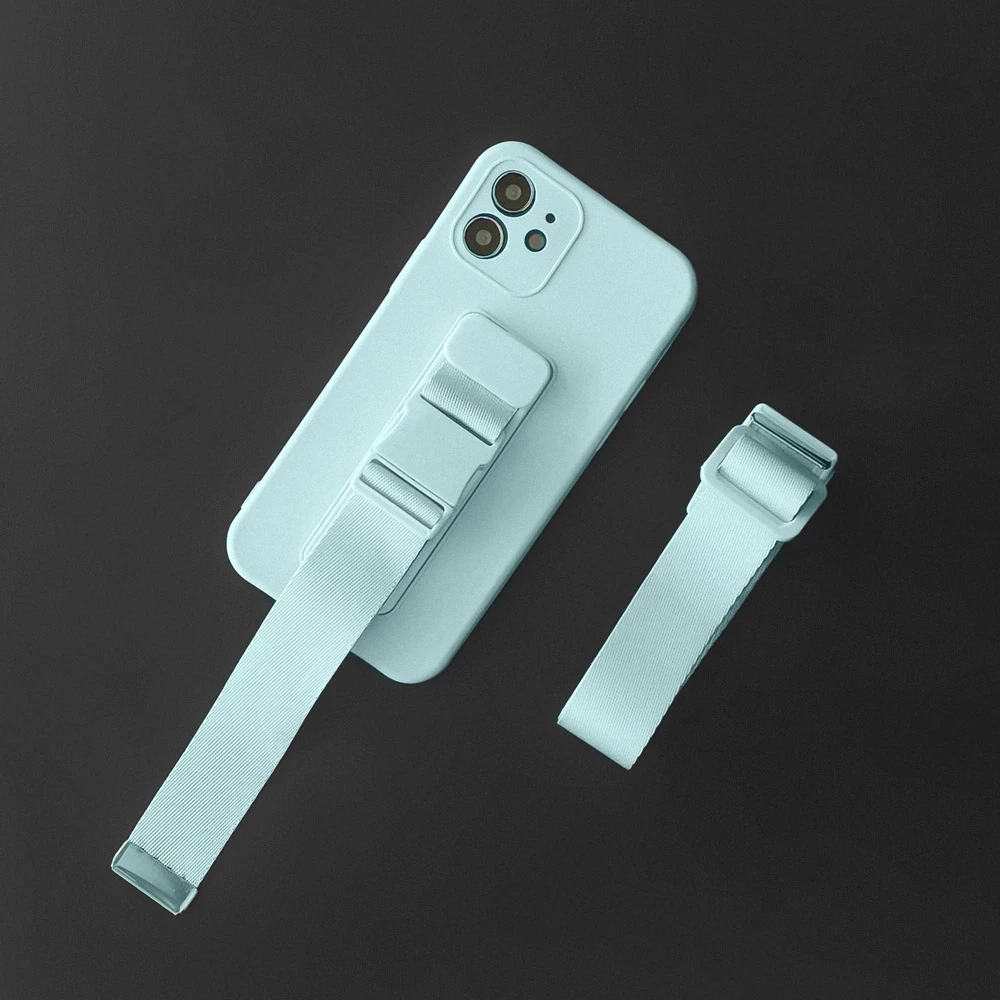iLike Hurtel Rope dėklas su dirželiu skirtas Samsung Galaxy A22 5G, tamsiai mėlynas