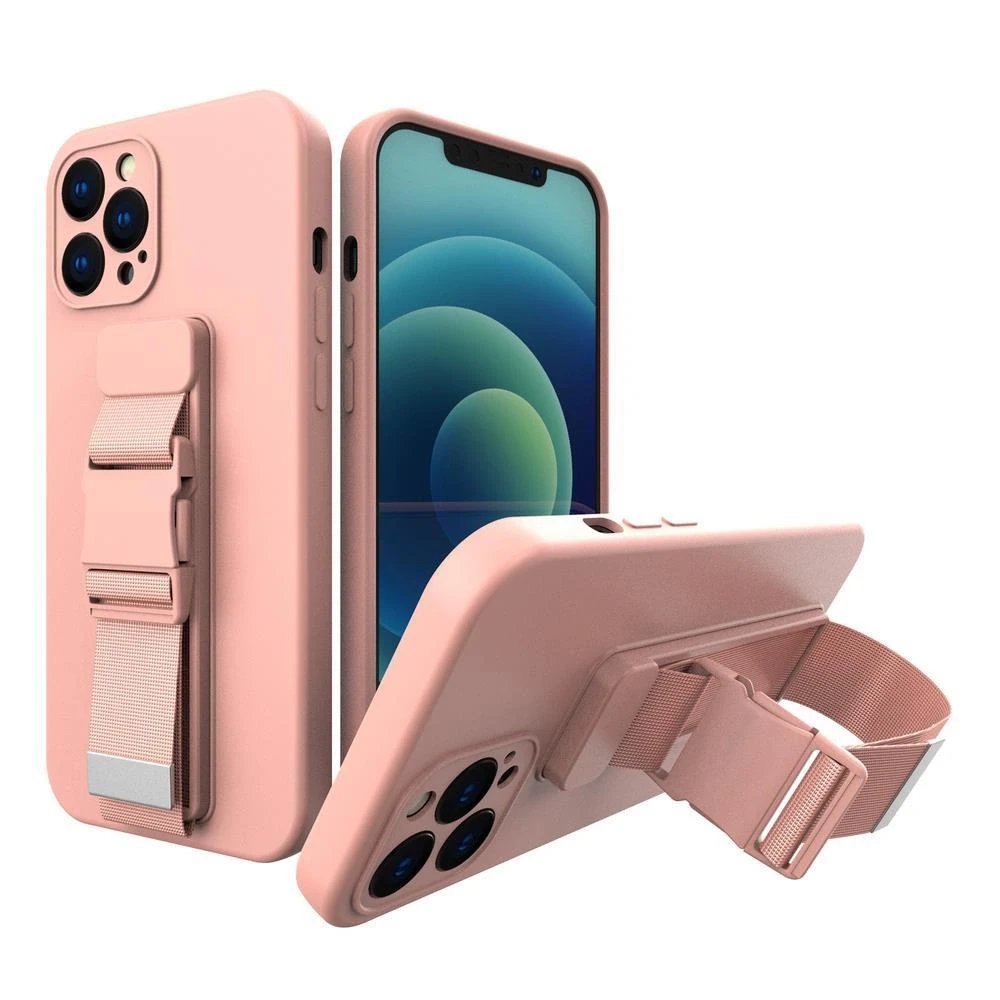 Hurtel Rope dėklas su dirželiu skirtas Xiaomi Poco X4 Pro 5G, rožinis