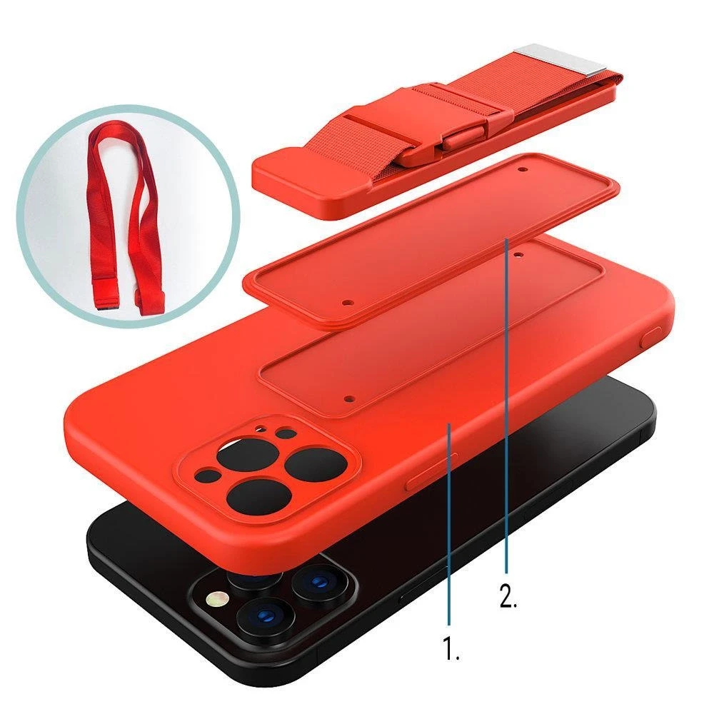 Hurtel Rope dėklas su dirželiu skirtas Xiaomi Poco X4 Pro 5G, raudonas