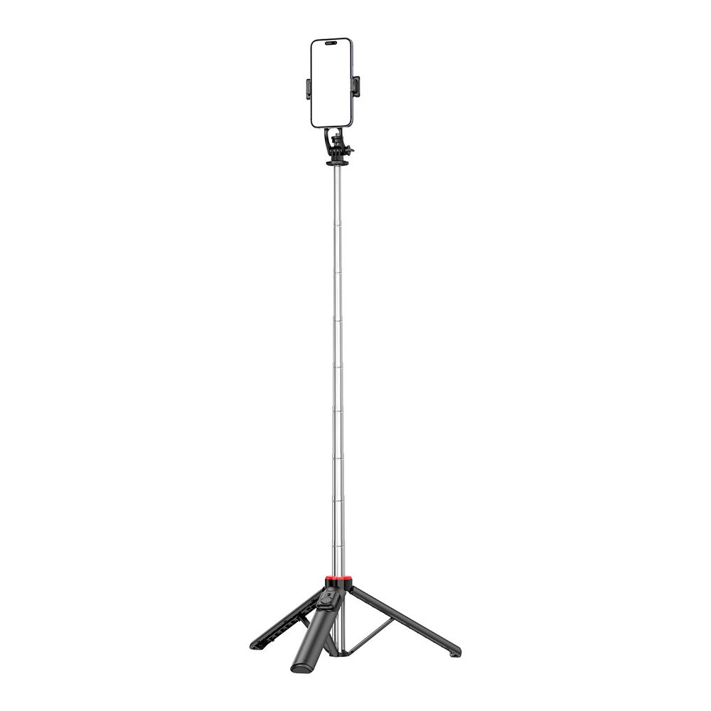 Wozinsky Asmenukių lazda WC1Y3S telescopic tripod 1.3m with phone holder – juodos spalvos