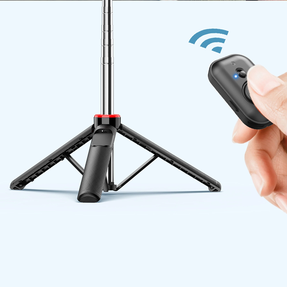 Wozinsky Asmenukių lazda WC1Y3S telescopic tripod 1.3m with phone holder – juodos spalvos