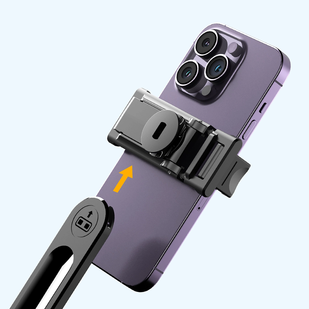 Wozinsky Asmenukių lazda WC1Y3S telescopic tripod 1.3m with phone holder – juodos spalvos