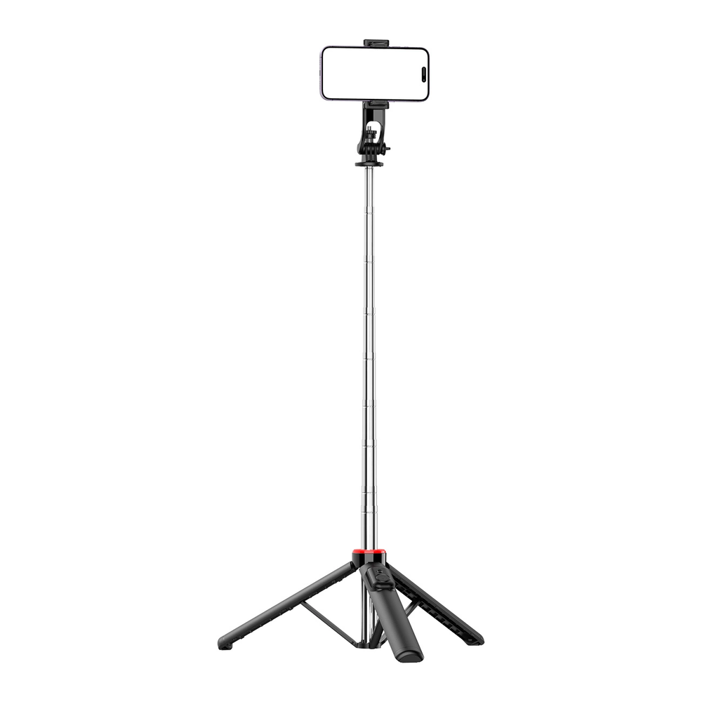Wozinsky Asmenukių lazda WC1Y3S telescopic tripod 1.3m with phone holder – juodos spalvos