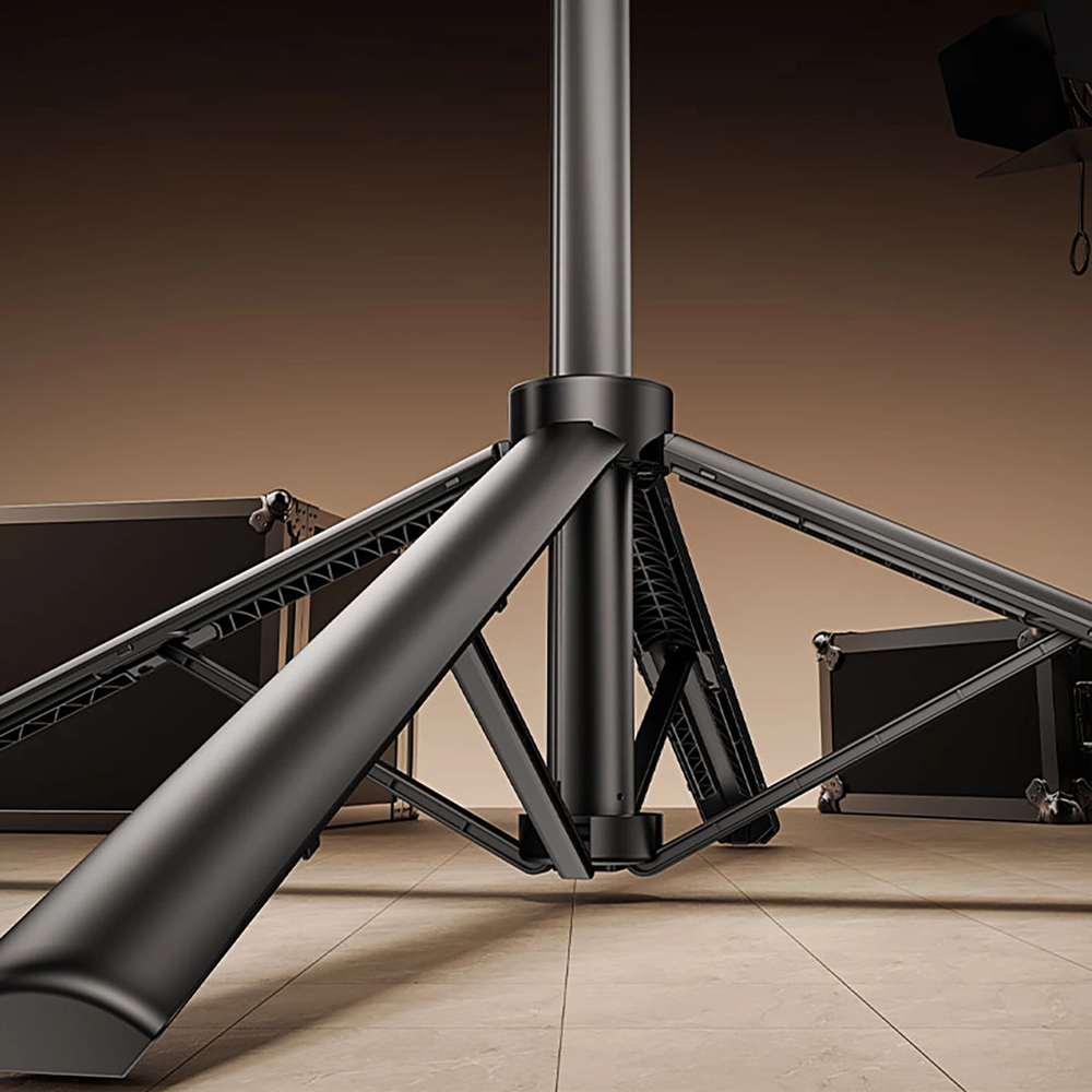 Wozinsky Asmenukių lazda WH181D-Y1S 1.75m aluminum alloy telescopic tripod with dual lamp and phone holder – juodos spalvos