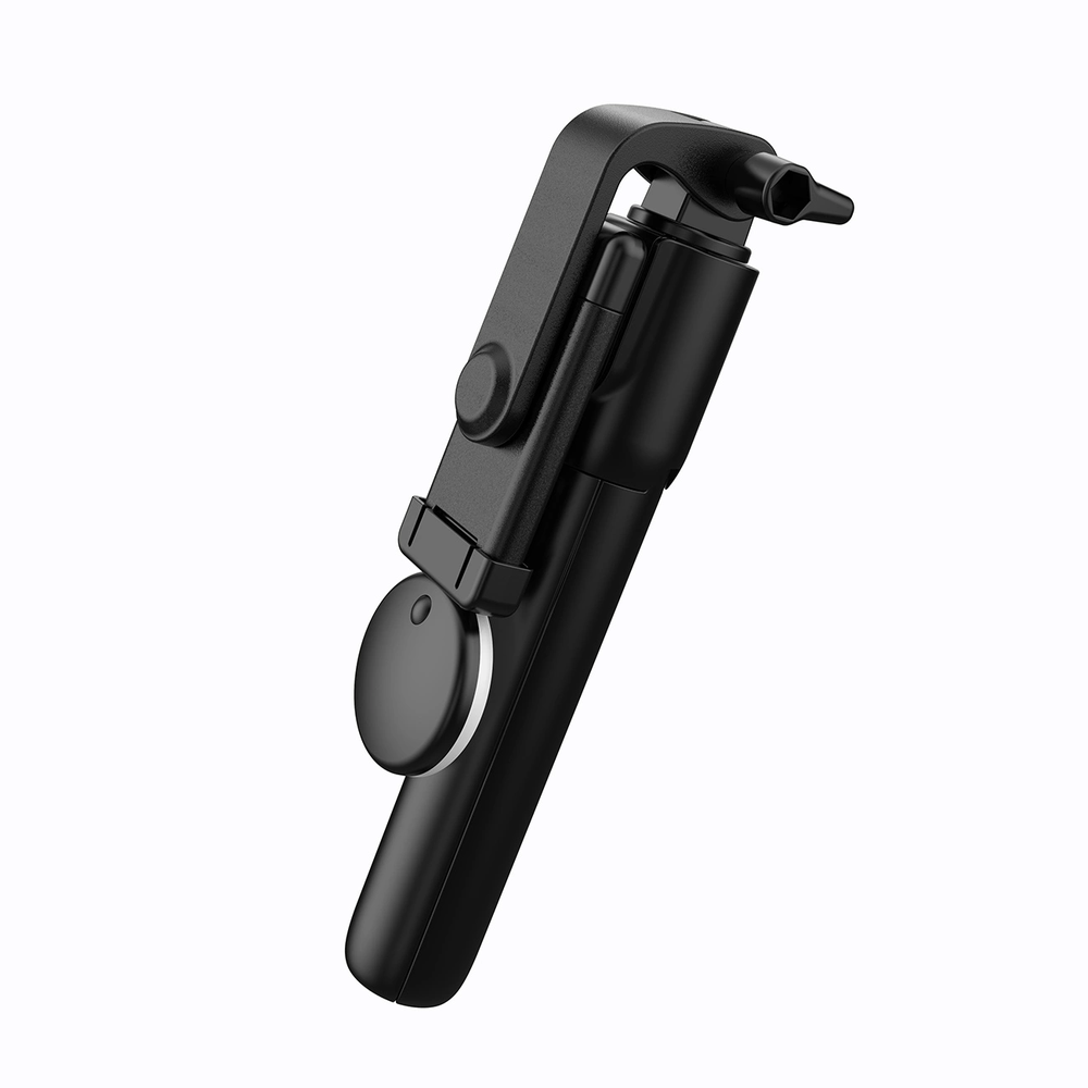 Hurtel Asmenukių lazda WH1YXS telescopic tripod 1m with round lamp and phone holder - juodos spalvos