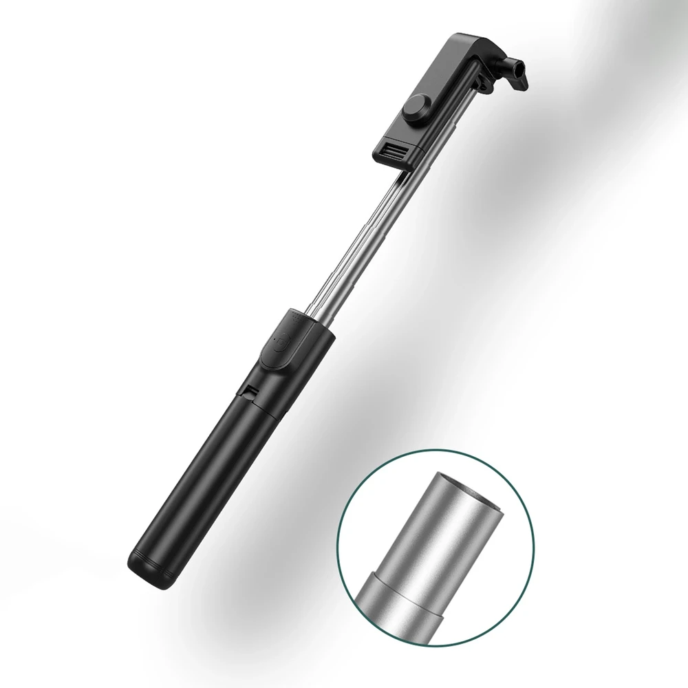Wozinsky Asmenukių lazda WHS1Y telescopic tripod 1m with phone holder – juodos spalvos