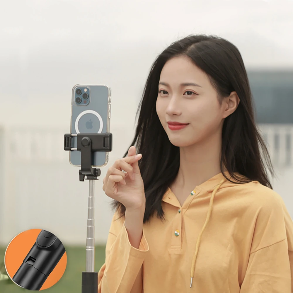 Wozinsky Asmenukių lazda WHS1Y telescopic tripod 1m with phone holder – juodos spalvos