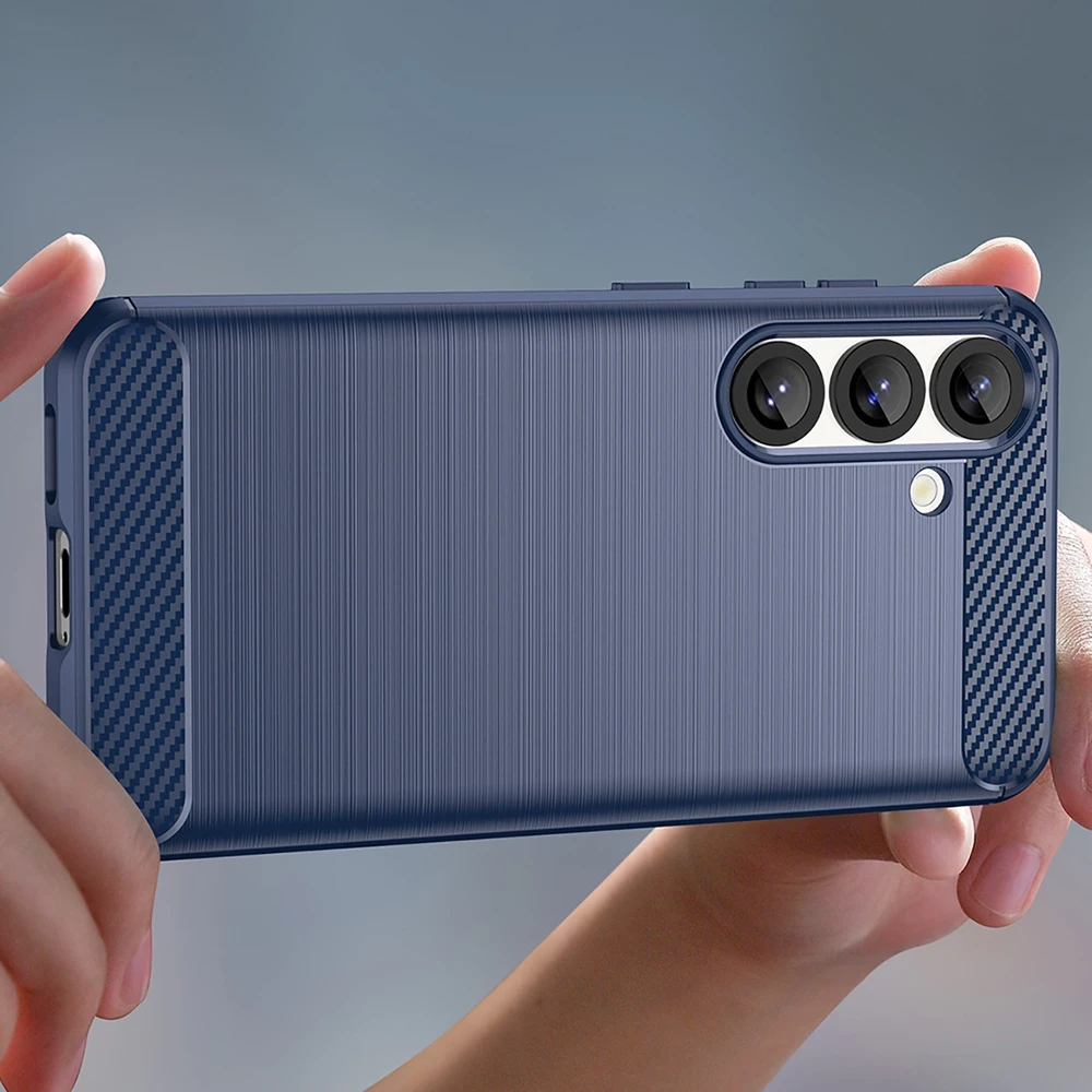 Hurtel Carbon dėklas skirtas Apple iPhone 16e – mėlynos spalvos