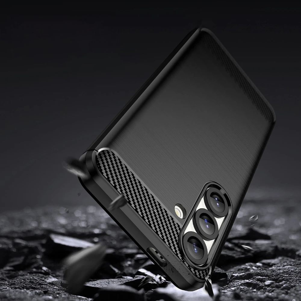 Hurtel Carbon dėklas skirtas Samsung Galaxy S25 Edge – juodos spalvos