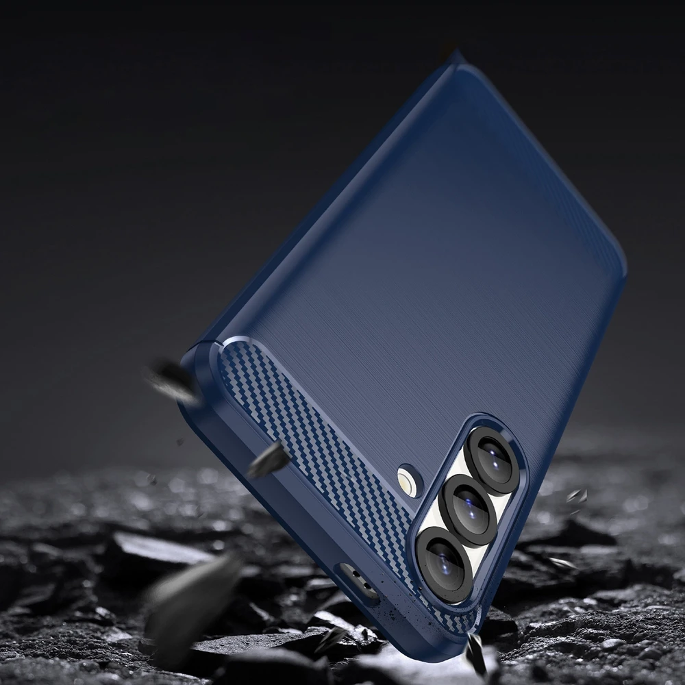Hurtel Carbon dėklas skirtas Apple iPhone 16e – mėlynos spalvos